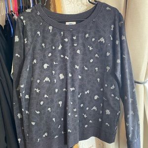 Leopord print grey sweater